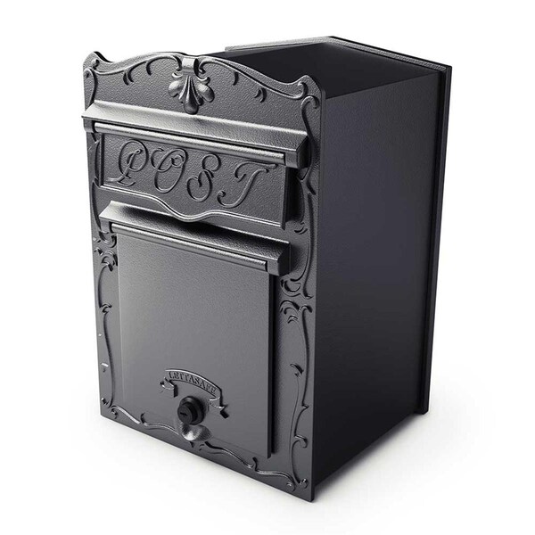Qualarc 18 in. Kingsbury Front Retrieval Mailbox - Black LSF-LS03 - main